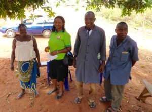 One beneficiary (left) with EDEMCS representatives